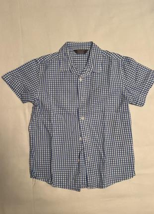 Детская очень легкая хлопковая рубашка теннисика в клетку от primark.