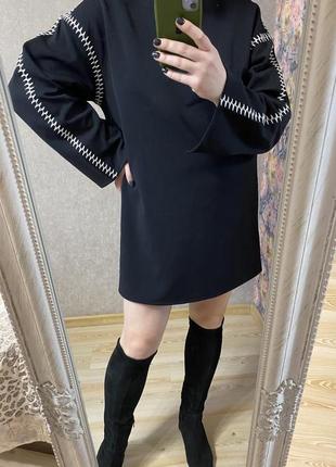 Очень модное чёрное универсальное красивое платье 50-52 р h&m