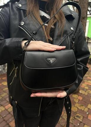 Сумка женская prada mini черная маленькая молодежная стильная красивая сумочка на каждый день, роскошная женск