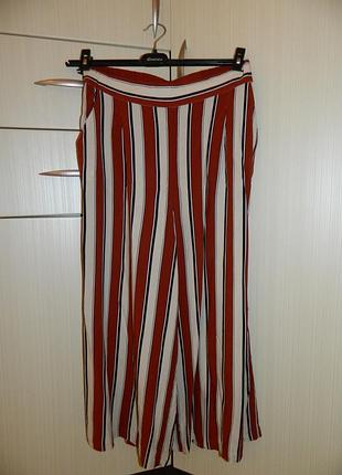 Р. 44-46/s-m штаны широкие кюлоты женские в коричневую полоску h&m 4