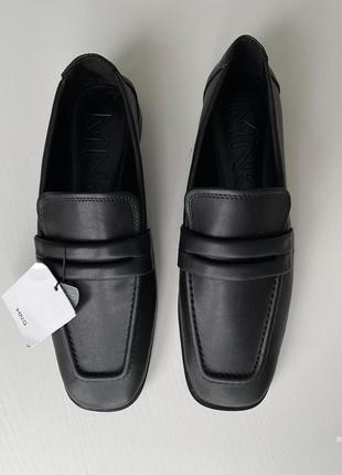 Мокасини з гострим мисом чорні трендові фірмові квадратний мис mango жіночі класичні балетки