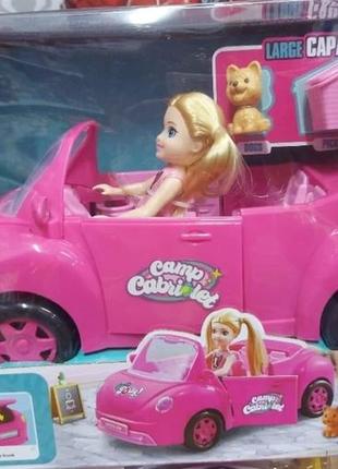Машинка кабриолет розовый для куклы кукла и собачка 9045-25 фото