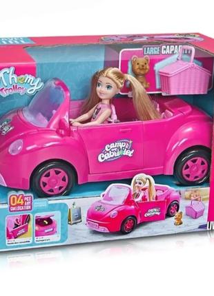 Машинка кабриолет розовый для куклы кукла и собачка 9045-26 фото