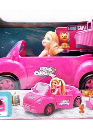 Машинка кабриолет розовый для куклы кукла и собачка 9045-22 фото