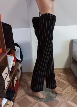 Luisa cerano! оригинал! трикотажные брюки клеш в бежевую вертикальную полоску.7 фото