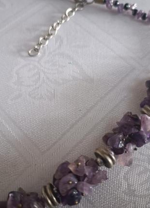 Ожерелье из крошки аметиста. 3