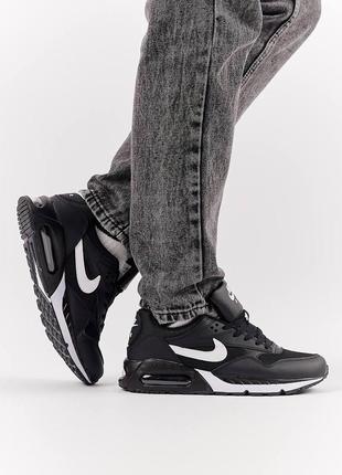 Мужские кожаные кроссовки nike air max correlate black white, мужские кеды найк черные, мужская обувь