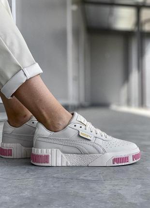 Кроссовки puma cali с розовой надписью