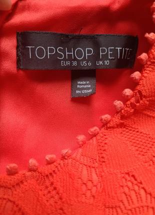 Topshop  міні сукня мереживна помаранчевий колір5 фото
