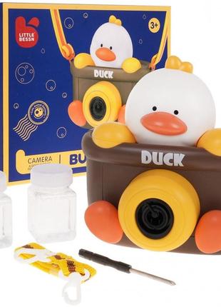 Детский аппарат для мыльных пузырей со звуком на батарейках duck bubble наляля