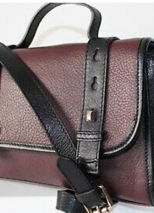 Кожаная сумка кроссбоди crossbody autograph марсала бордо2 фото