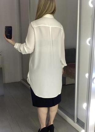 Актуальная удлиненная шифоновая блуза No1084 фото