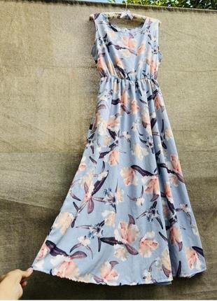 Сукня міді літня софт квітковий принт сарафан плаття