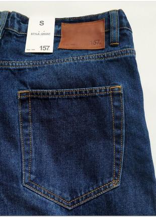 Мужские темно-синие джинсовые шорты 157 на молнии(ykk)8 фото