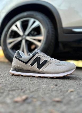 Женские кроссовки new balance 574 light grey on beige4 фото