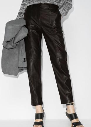 Брюки кожаные высокая талия италия размер s