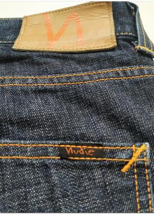 Мужские темно-синие джинсовые шорты nudie jeans на пуговицах10 фото