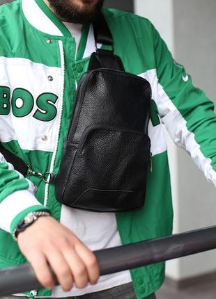 Сумка слінг натуральна шкіра