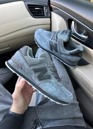 Женские кроссовки new balance 574 dark grey black