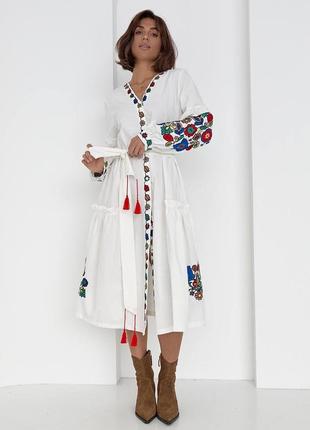 Платье вышиванка миди6 фото