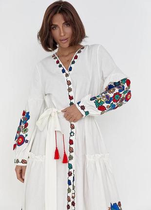 Платье вышиванка миди5 фото