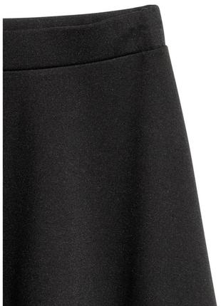 Юбка трапеция мини h&m, s черная2 фото