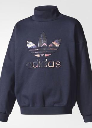 Adidas оригинал темно-синий свитшот на флисе xs