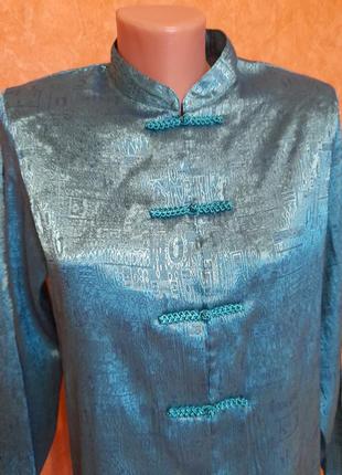 Рубаха шёлковая, индийская рубашка из шелка в восточном стиле, туника шелковая мужская3 фото