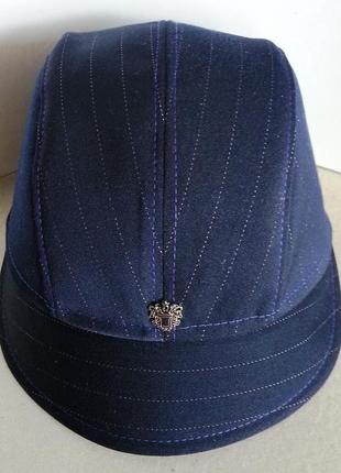 Кепка шапелье женская. полоска темно - синяя. мини - кокарда "корона"7 фото