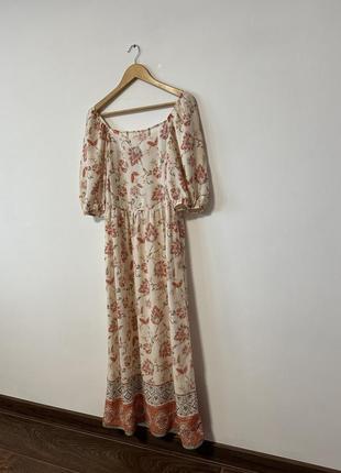 Меди платье в цветочный принт из натуральной ткани от f&amp;f🌿