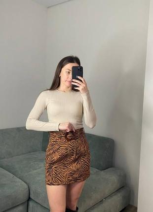 Леопардовая юбка zara xs