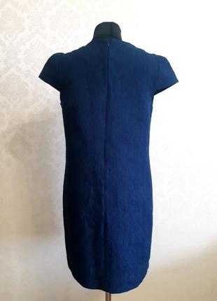 Темно-синее платье с коротким рукавом oodji2 фото