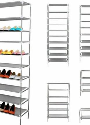 Шкаф-органайзер для обуви compages shoes shelf t-1099 полка-стеллаж для хранения обуви коричневый 0201 топ !3 фото