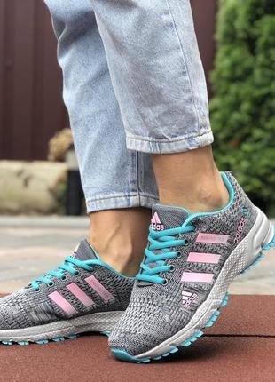 Красивые женские лёгкие кроссовки adidas marathon tr 26 серые