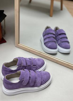 Лавандовые фиолетовые сиреневые замшевые кеды цвет на выбор4 фото