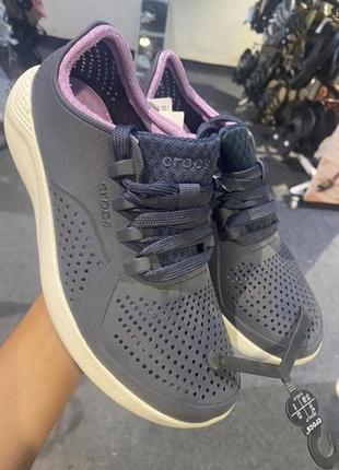 Крокс кросівки пейсер сині з фіолетовим crocs literide pacer navy orchid