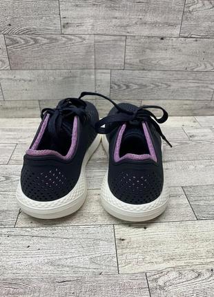 Крокс кроссовки пейсер синие с фиолетовым crocs literide pacer navy orchid8 фото