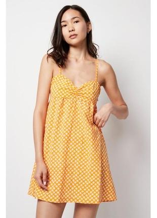Сарафан квітковий жовтогарячий жіночий від бренду h&m сукня плаття