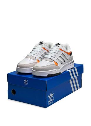 Мужские кроссовки adidas originals drop step white gray orange1 фото