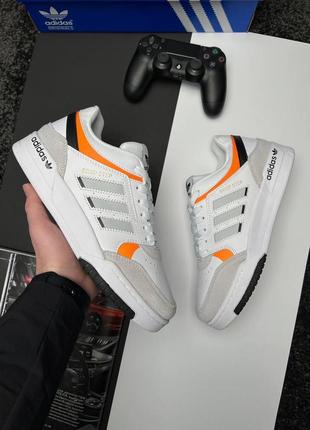Мужские кроссовки adidas originals drop step white gray orange5 фото