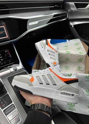 Мужские кроссовки adidas originals drop step white gray orange2 фото