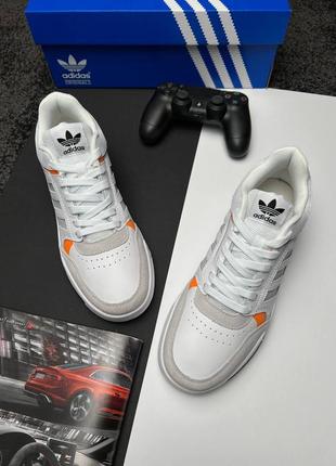 Мужские кроссовки adidas originals drop step white gray orange4 фото