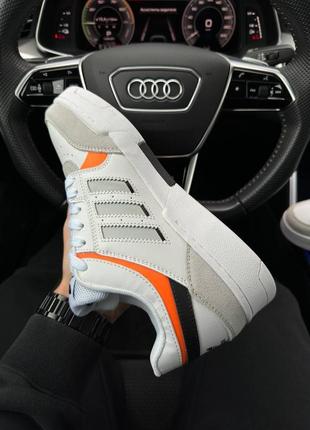 Мужские кроссовки adidas originals drop step white gray orange9 фото