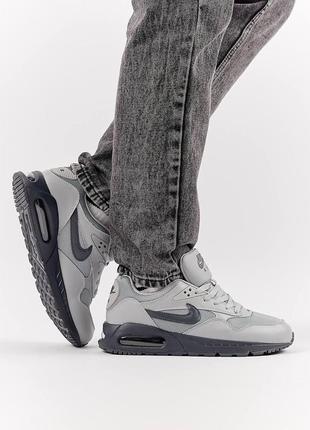 Мужские кожаные кроссовки nike air max correlate gray black, мужские кеды найк серые, мужская обувь