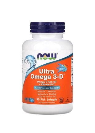 Now foods ultra omega 3-d/ультра омега 3 600 epa, 300 dha — 90 капсул2 фото