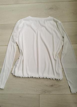 Нежная шифоновая блуза с прозрачными рукавами на подкладке5 фото