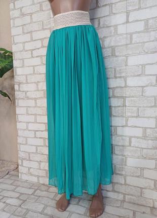 Новая симпатичная юбка в пол/длинная юбка плиссе в цвете бирюза, размер с-м4 фото