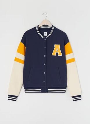 Бейсбольный свитшот толстовка утепленная куртка бомбер