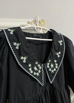 Сукня з комірцем вишивка h&m zara mango asos7 фото