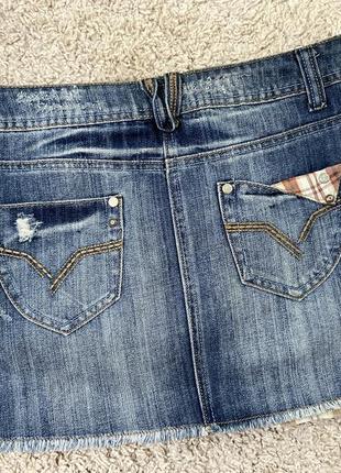Актуальная джинсовая мини юбка No2984 фото